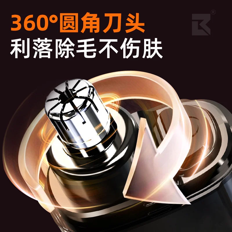 USB Rechargeable Electric Nose Hair Trimmer Digital Display Nose Hair Razor Washable Painless Nose Shaver Machine - Image 4