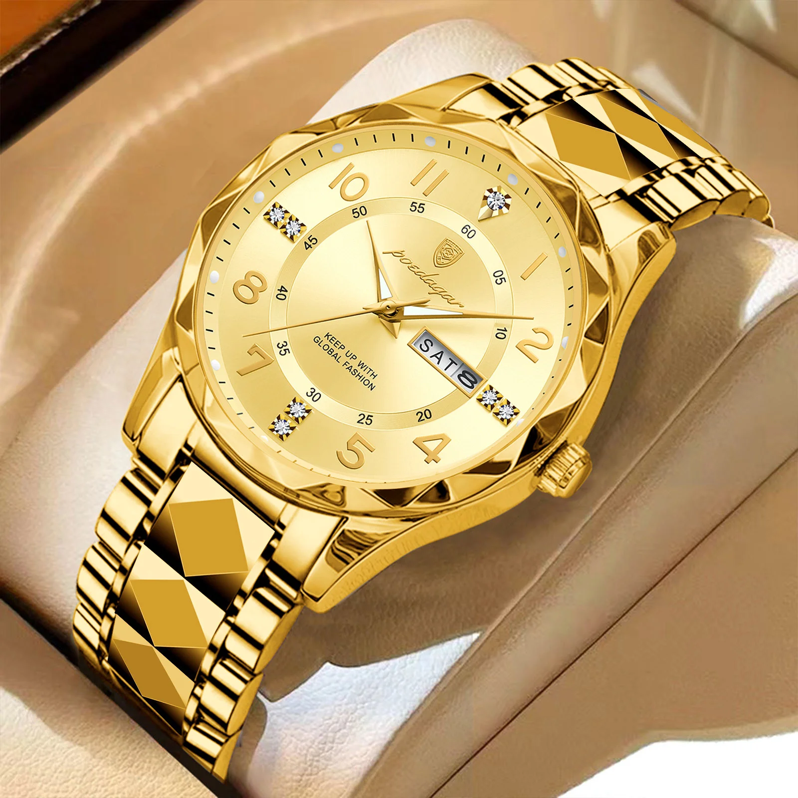 Poedagar New Men's Steel Watch Luxury Luminous Quartz Watch/Holiday Gifts