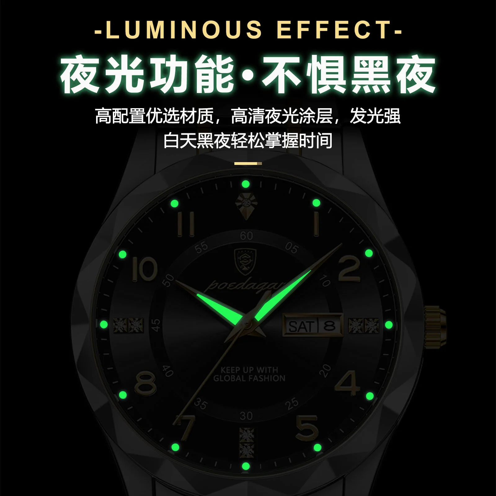 Poedagar New Men's Steel Watch Luxury Luminous Quartz Watch/Holiday Gifts - Image 3