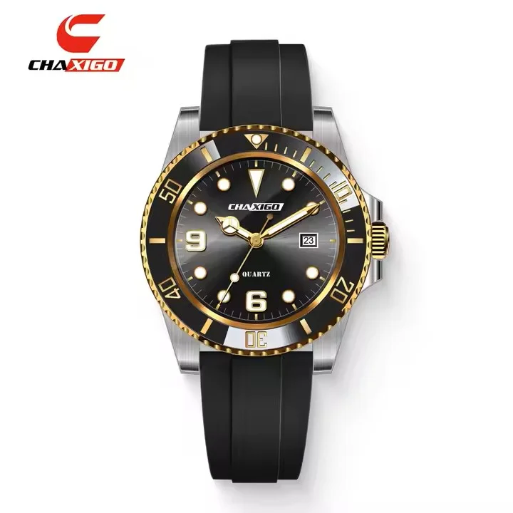CHAXIGO Diver Style Watch for Men | Waterproof Luminous Business Quartz Stainless Steel