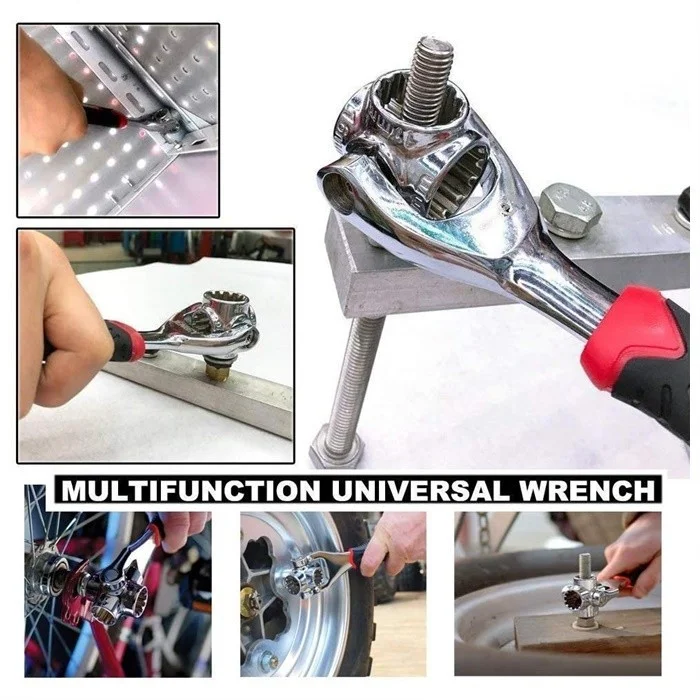 Universal Wrench 8 in 1 Socket Wrench Multi Wrench Tool with 360 Degree Rotating Head - Image 3