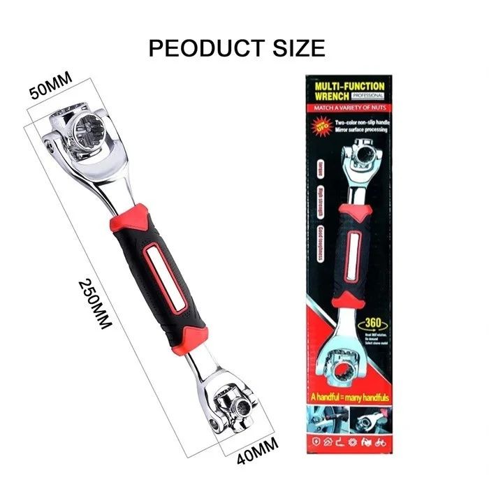 Universal Wrench 8 in 1 Socket Wrench Multi Wrench Tool with 360 Degree Rotating Head - Image 6