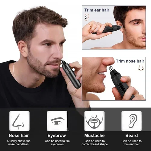 Nose Hair Trimmer for Men Women Painless Nose Trimmer Professional USB Rechargeable Ear & Facial Hair Trimmer IPX7 Waterproof Dual Edge Blades Easy Cleansing - Image 5
