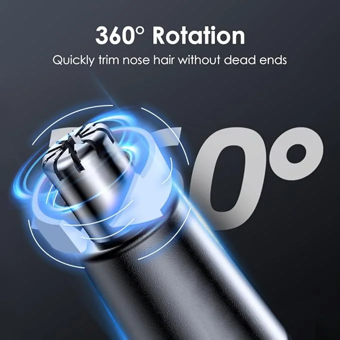 Nose Hair Trimmer for Men Women Painless Nose Trimmer Professional USB Rechargeable Ear & Facial Hair Trimmer IPX7 Waterproof Dual Edge Blades Easy Cleansing - Image 3