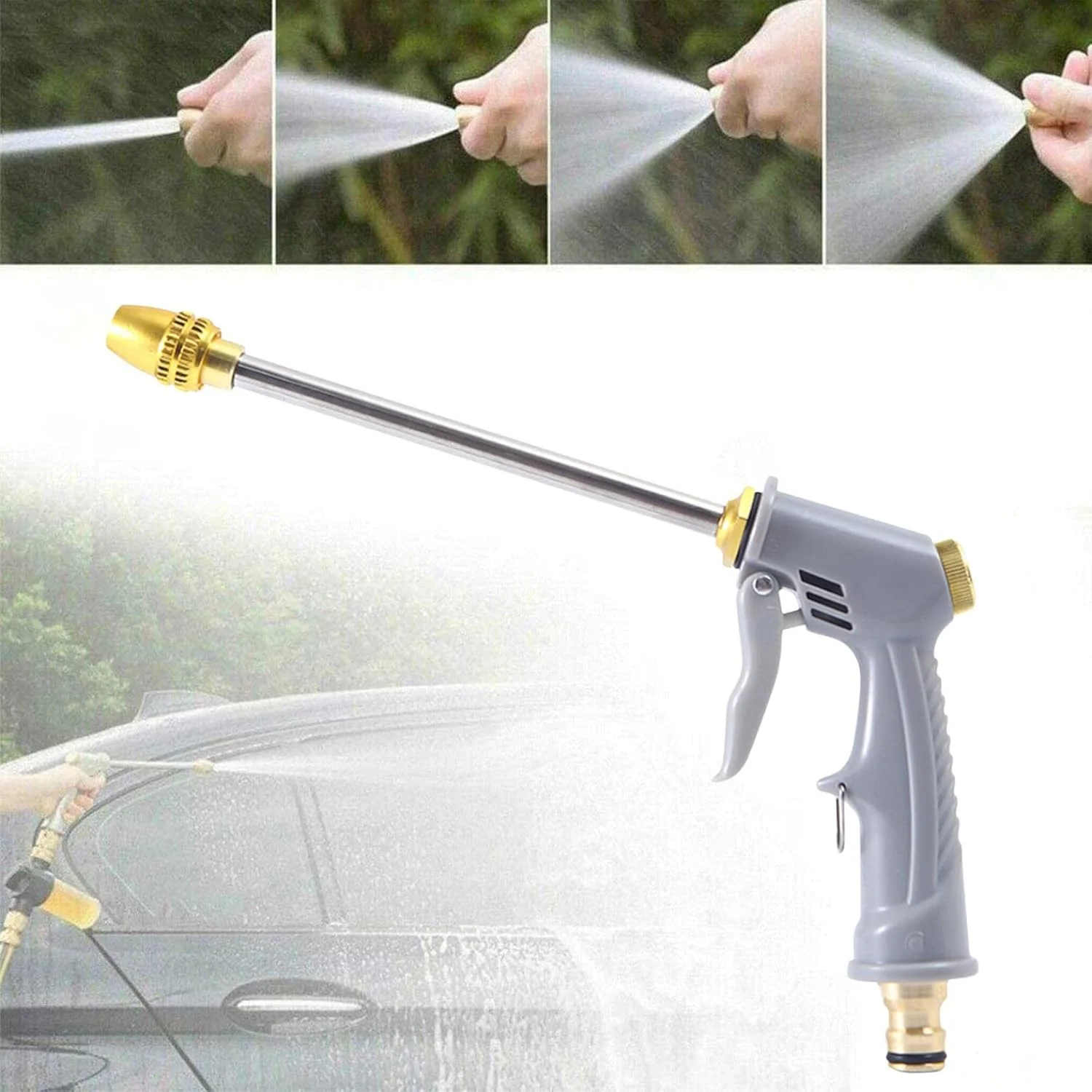 Water Spray Gun High Pressure Outdoor Water Jet Pump Car Wash Water Gun Nozzle Gun Car Washing Floor Wall Cleaning Tools - Image 2