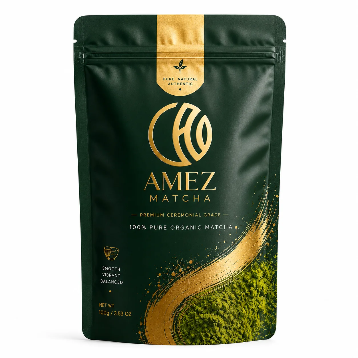 AMEZ Matcha Premium Ceremonial Grade Organic Matcha Powder 100g | 100% Pure Green Tea Powder - Image 2